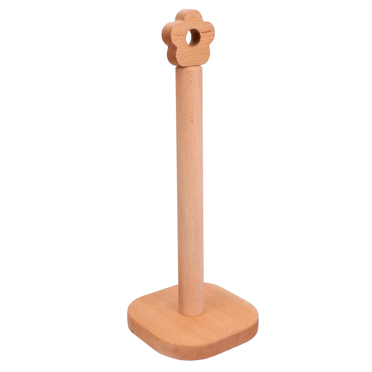 

1Pcs Solid Wood Vertical Tissue Holder Roll Paper Rack Practical Space Saving for Bathroom Kitchen Office Home