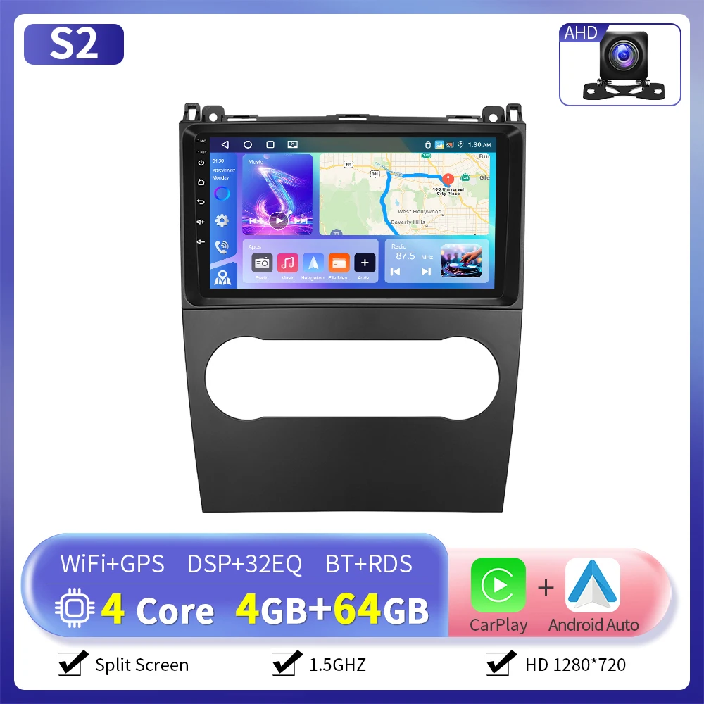 Camecho Autoradio Draadloze CarPlay Android Auto Voor Mercedes-Benz B-Klasse/A-Klasse 2008-2011 Auto Intelligente Systemen GPS 4G Wifi