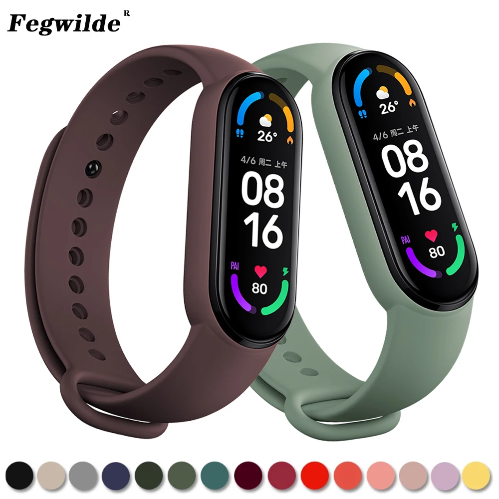 Bracelet for Mi band 6 Strap Sport Silicone Miband4 miband 5 Wrist correa Replacement Wristband for xiaomi Mi band 4 3 5 strap