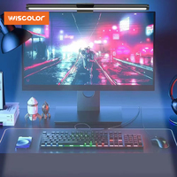 Wiscolor RGB Led Monitor Light Bar Monitor Screen Hanging Lighting USB Dimmable Atmosphere Desk Lamp for Computer Gaming Lights