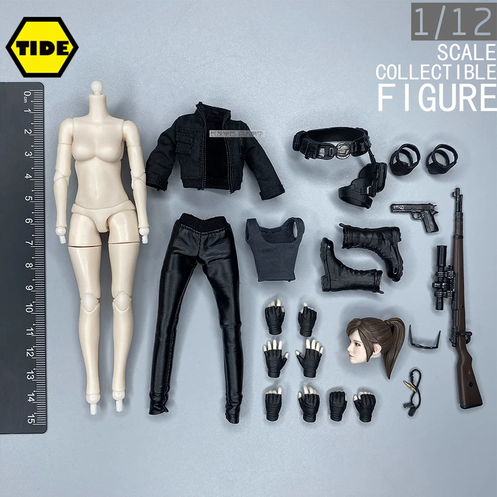 1/12 LEVEL9 Female Soldier JT7578 Gilly Head Body Clothing Weapons Scene Props Model 6inch Action Figure Accessories