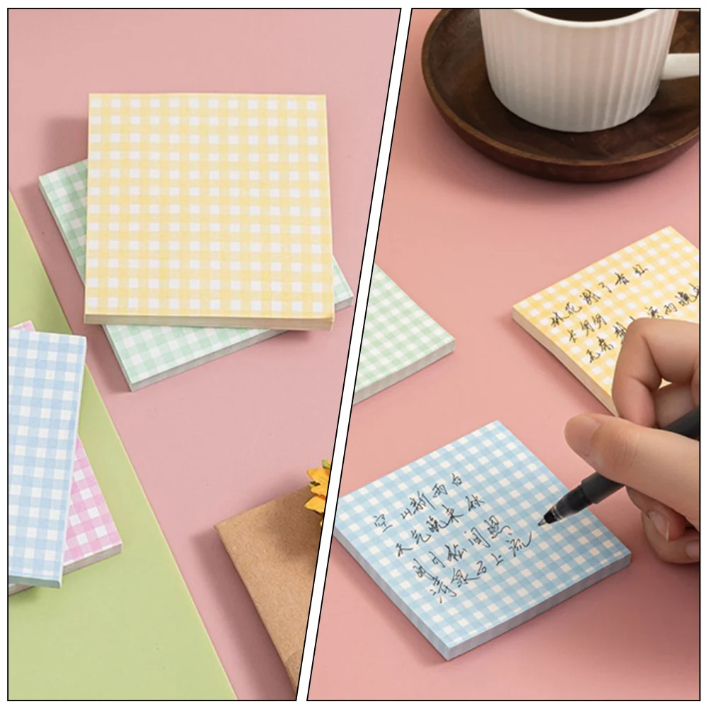 

4 Books Grid Memo Pads Portable Nonstick Memo Pads Schedule Planning Small Note Paper Office Supplies Message Paper