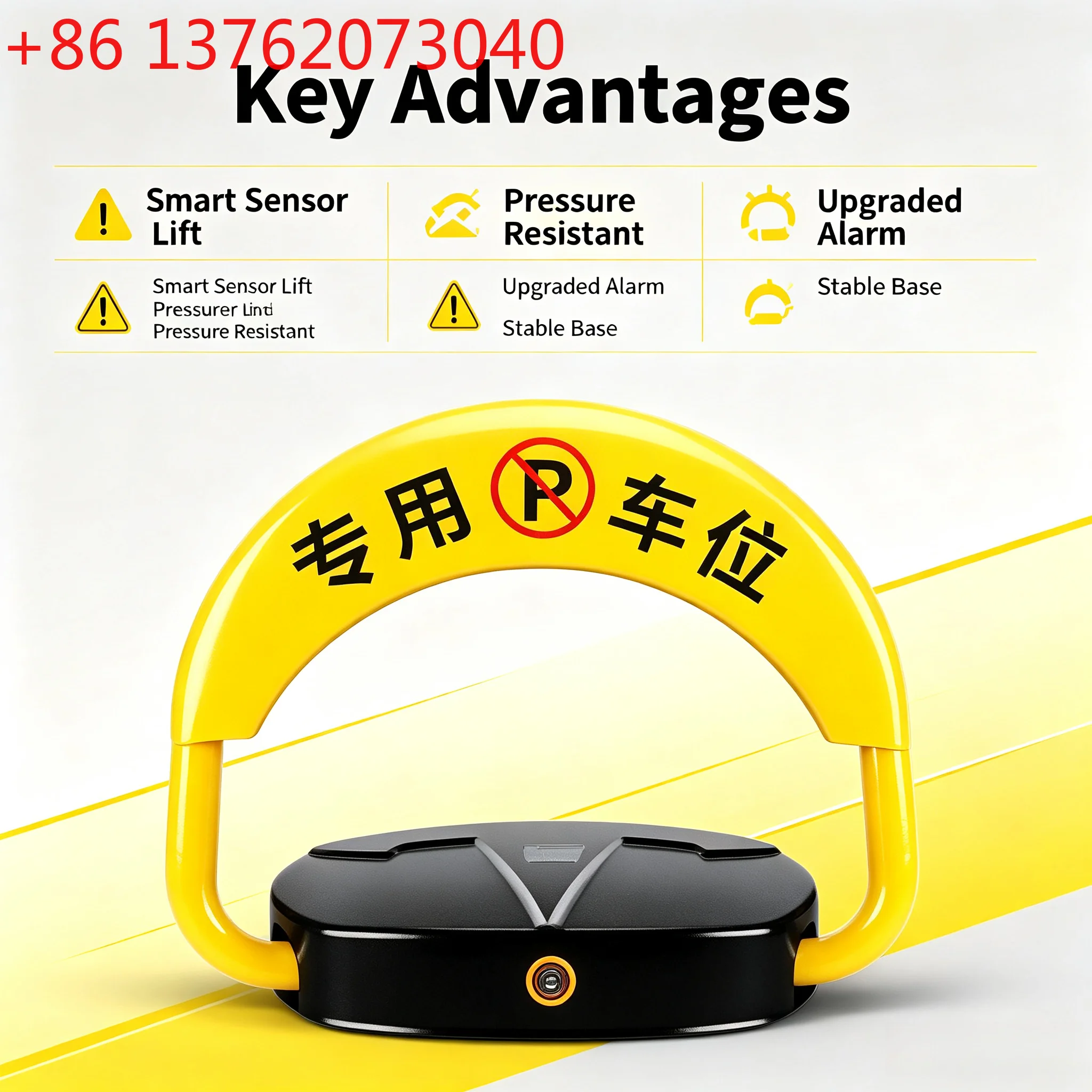 Remote Control Intelligent Induction Parking Space Ground Lock,Thickened Anti-collision, Automatic Space-occupying Blocking Pile