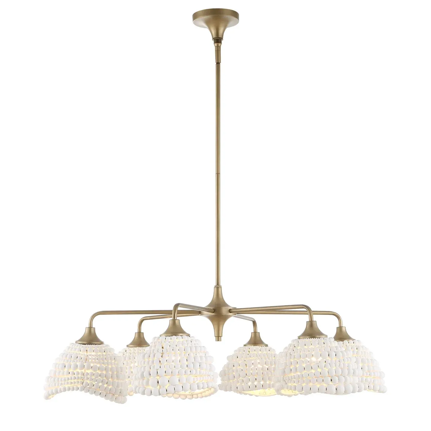 French Retro Romantic Wood Bead Chandelier, Designer High Sense Creative Art Living Room Dining Room Main Light