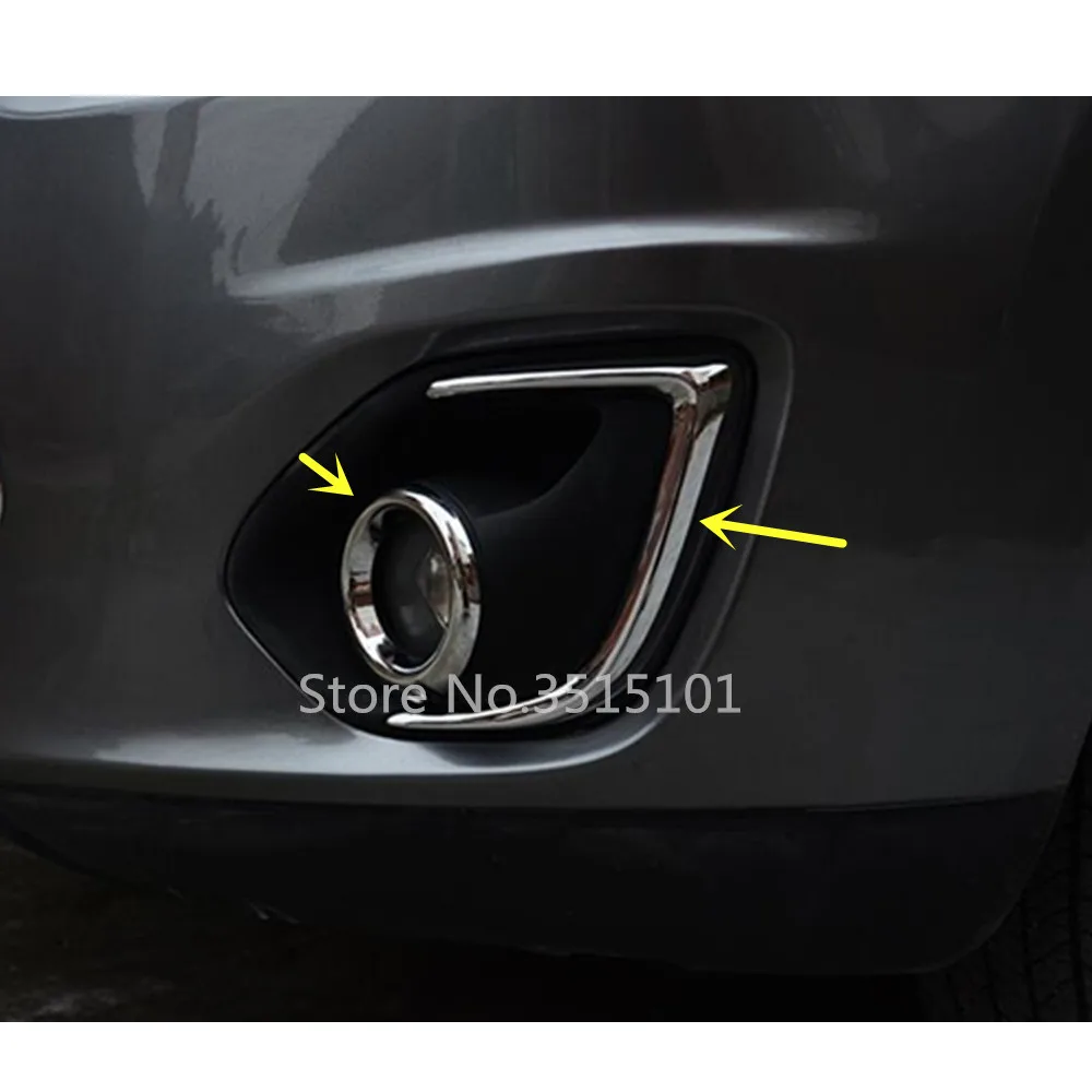 Car Head Front Fog Light Lamp Frame Stick Eyebrow ABS Chrome Cover Trim Sticker For Mitsubishi ASX 2013 2014 2015 2016 2017 2018