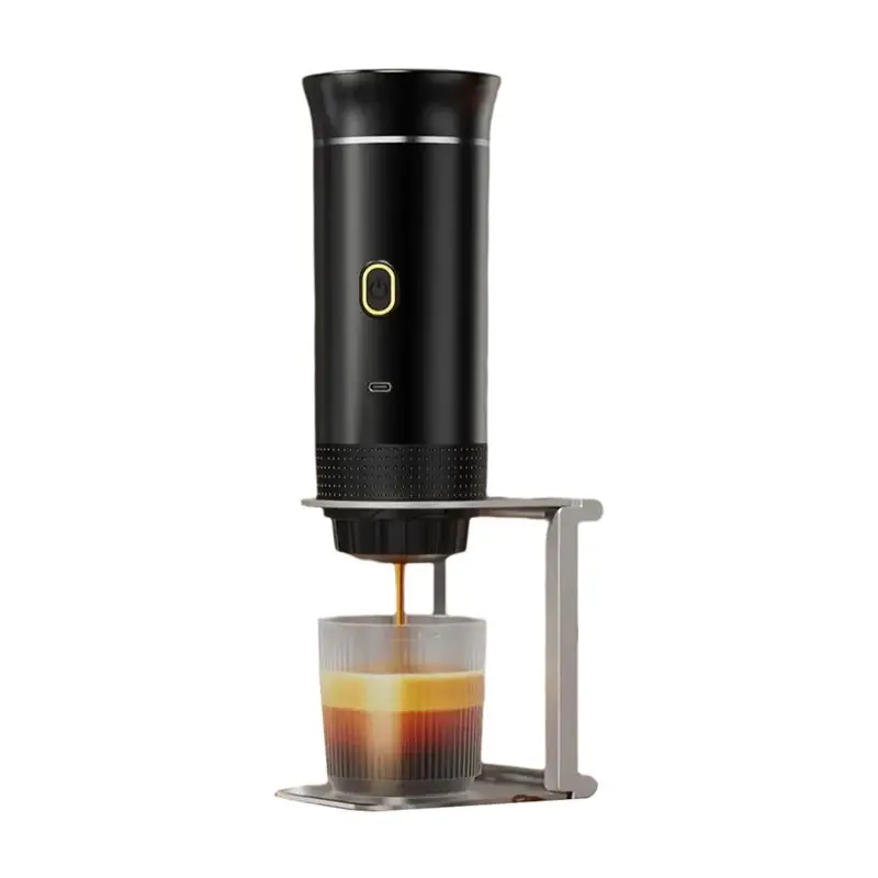 ABLA-Espresso Coffee Machine 3 In 1 Capsule Powder Travel Coffee Maker For Home Camping Black