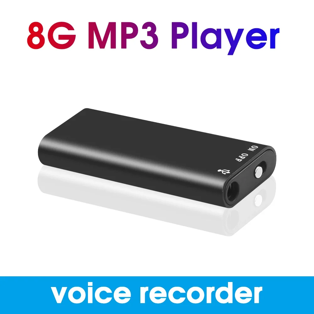 Professional Mini 8/16/32GB Voice Digital Audio Voice Recorder Mp3 Player 3 in 1 Memory Storage 192Kbps Recording WAV Portable