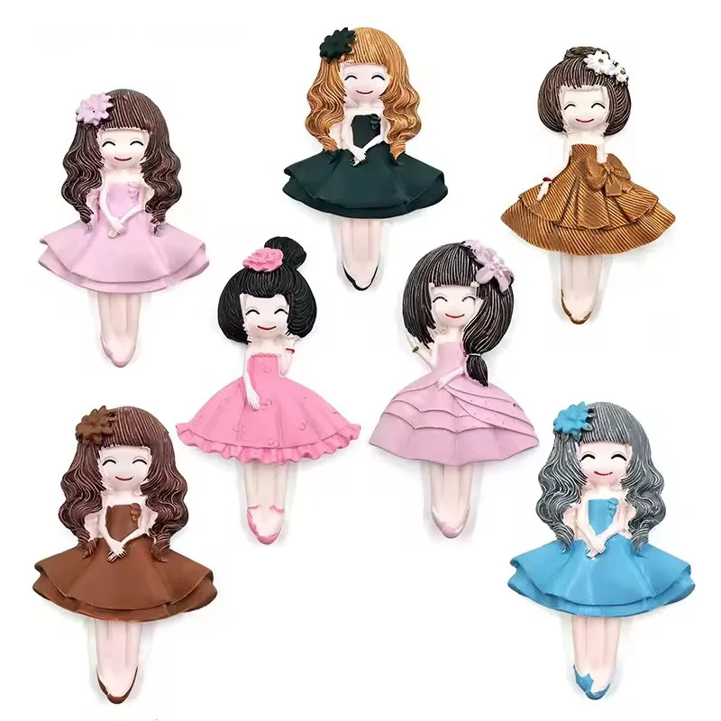 

Pretty Girl Fridge Magnet Beauty Dress Whiteboard Cartoon Character Anime Refrigerator Magnets Message Post Home Decoration