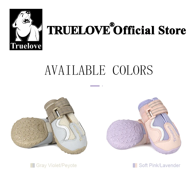 Truelove Breathable Dog Shoes with TPR Sole Flexible Protectable Soft Outsole Classic Outdoor Dog Boots All Breed 4Pcs TLS3962