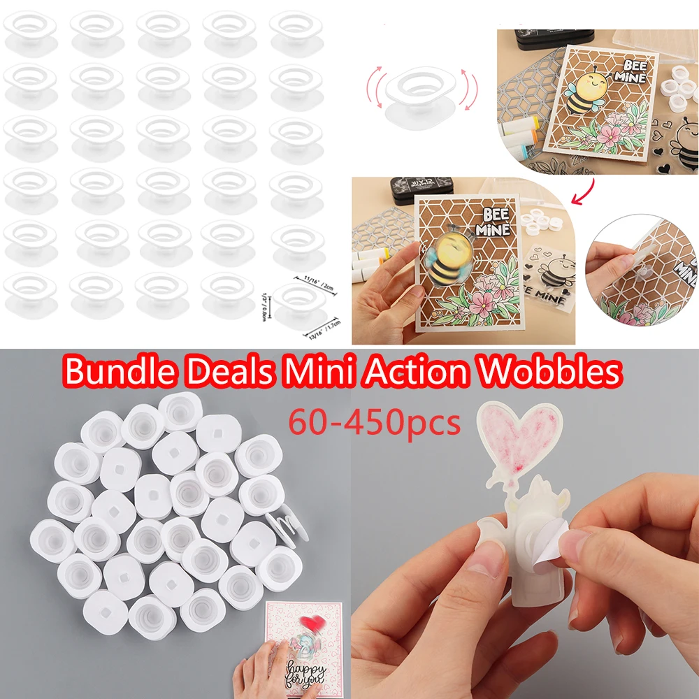 60-450pcs Mini Action Wobbles Self-Adhesive Springs Small Plastics Wobblers Movers For Interactive Cards Making Tool Bundle Deal