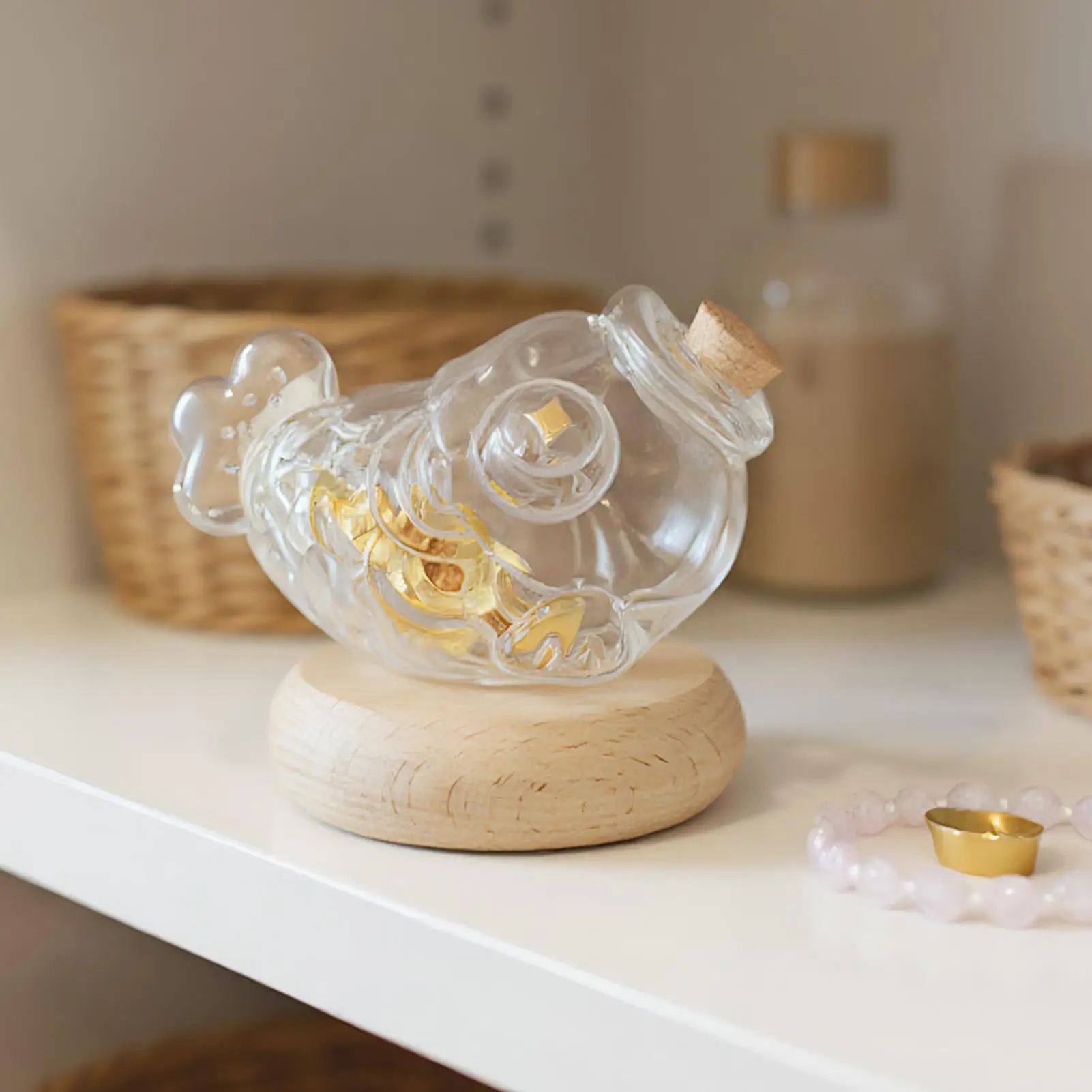 Small Clear Money Bank ประหยัดเงิน Jar ถังประณีตเหรียญเงินสดน่ารัก Jar ตกแต่งสําหรับเด็กวัยรุ่นผู้ใหญ่
