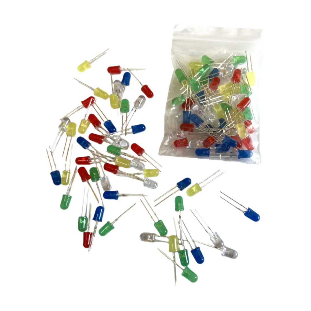 Grundlegendes Elektronik-Starter-Set mit LEDs, Summer, Kondensatoren, Widerständen und mehr – Detail 4