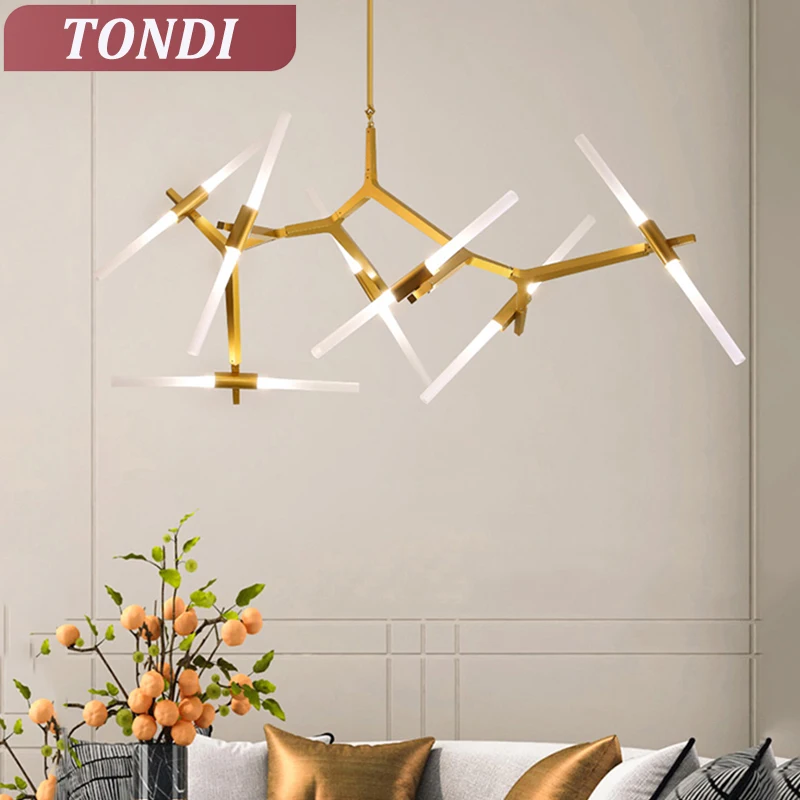 

Nordic Creative Branch LED Chandelier For Living Room Dining Room Bedroom Study Room Gold Luxury Decoration Lighting Home Lamps
