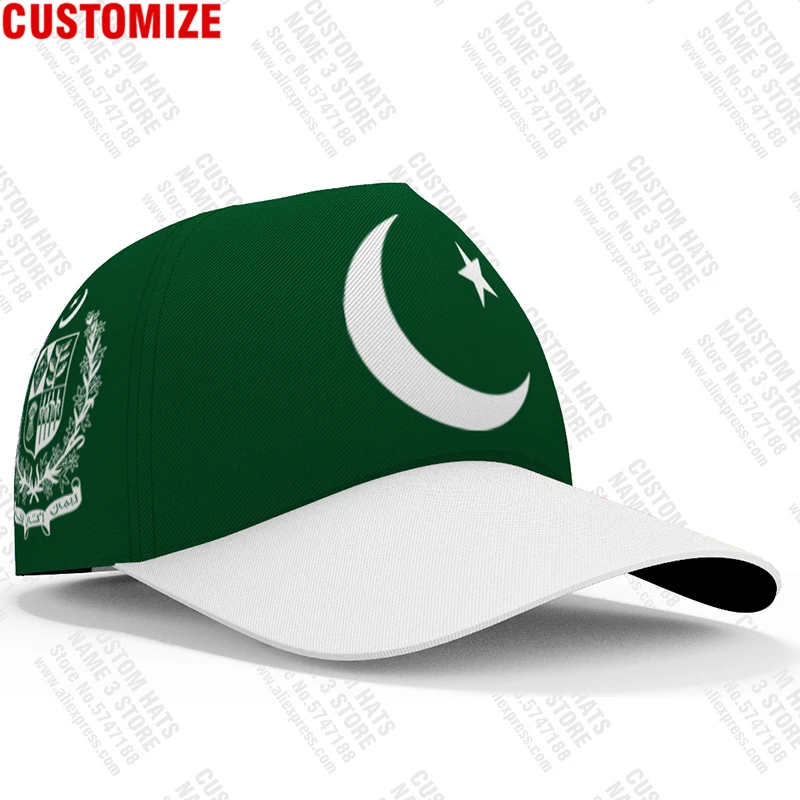 Pakistan Baseball Caps Custom Name Team Logo Hats Pak Country Travel Islamic Pk Nation Pakistani Arab Flag Photo Headgear