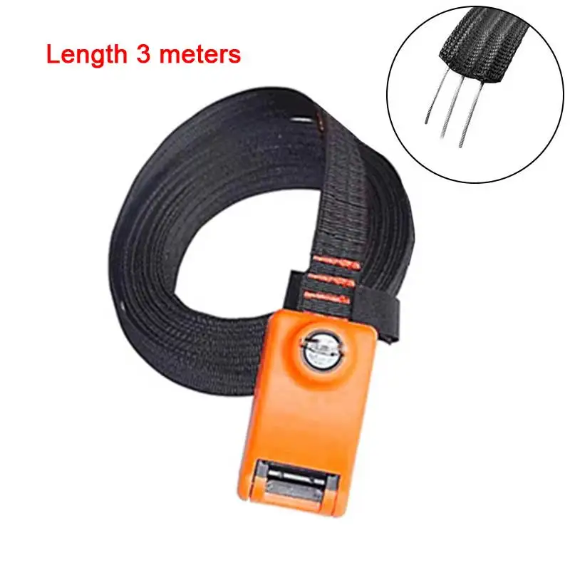 3 meters Lockable Sports Lockable Tie Down Strap, With lock, Steel Wire Tie