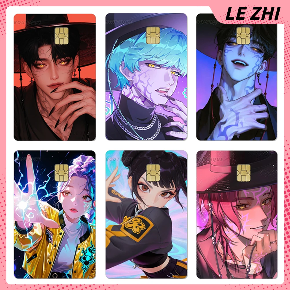 

Korea Popular Kpop Demon Hunters Pvc Credit Card Debit Card Protective Sticker Bank Bus Metro Waterproof Small Chip Skin Sticker