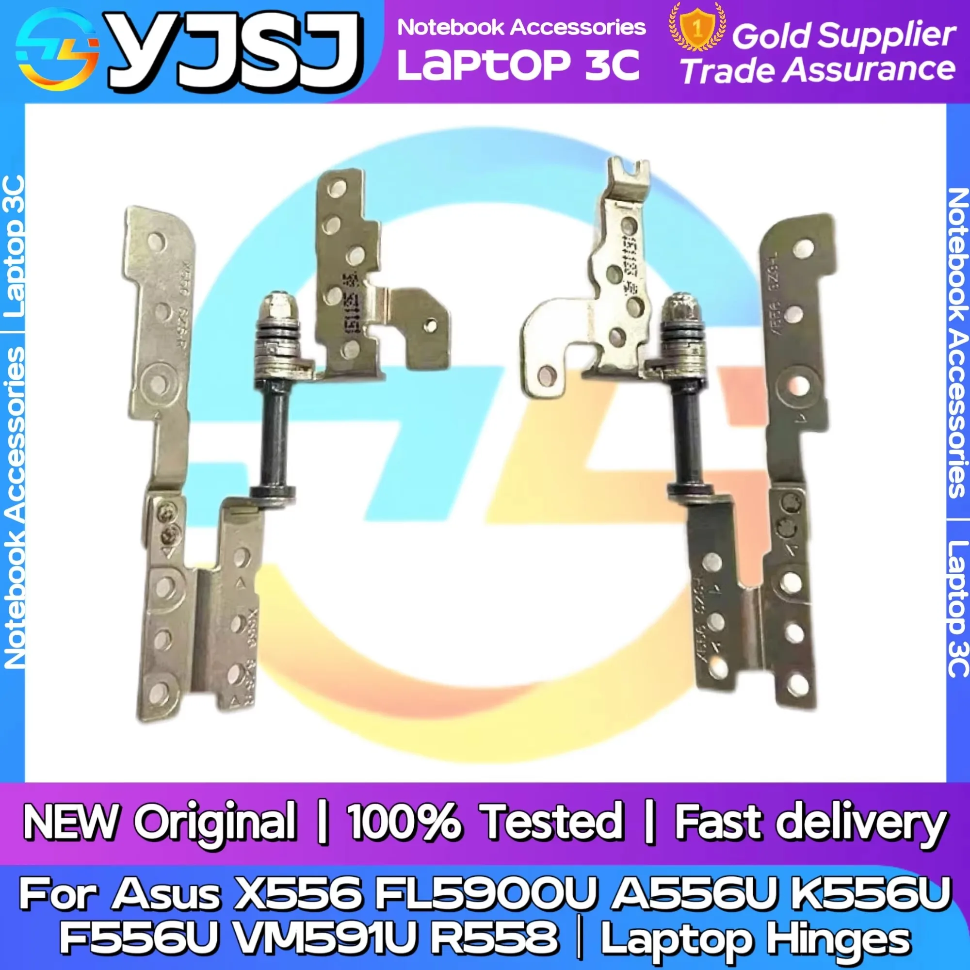 Novas dobradiças originais para laptop/notebook, eixo LCD para Asus X556 FL5900U A556U K556U F556U VM591U R558, dobradiça de tela LCD