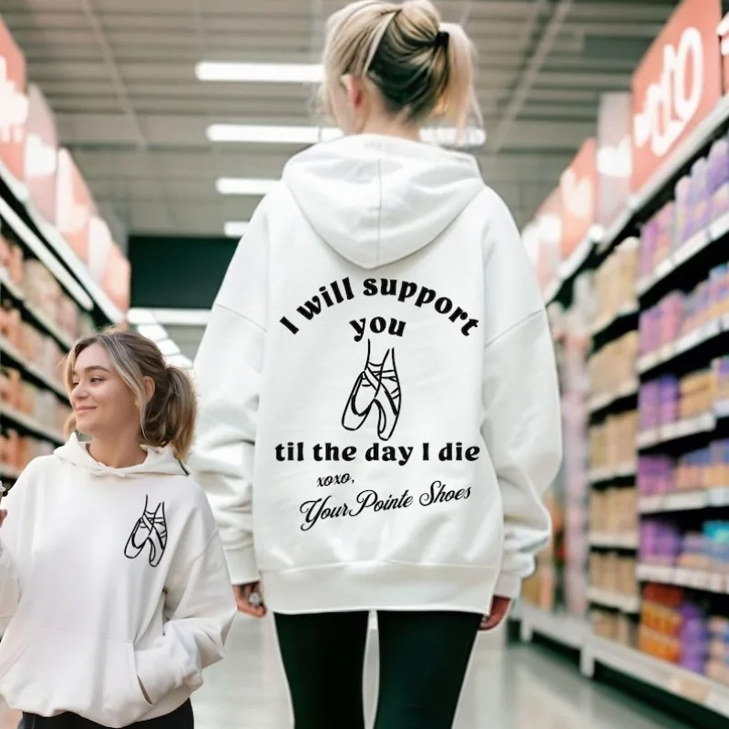Grappige Pointe Dancer Hoodie Ballet Sweatshirt, Trendy Balletcore kleding in mijn ballettijdperk cadeau op Pointe Shirt Plie Chasse Jete