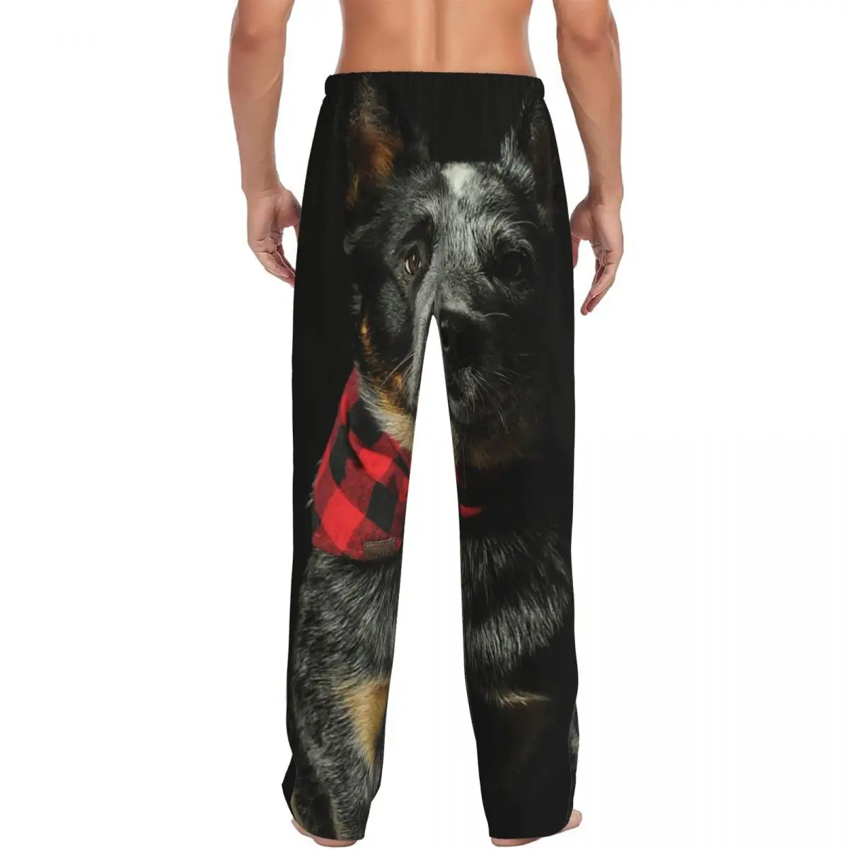 Custom Australian Cattle Dog Pajama Pants Men Sleepwear Sleep Lounge Bottoms with Pockets