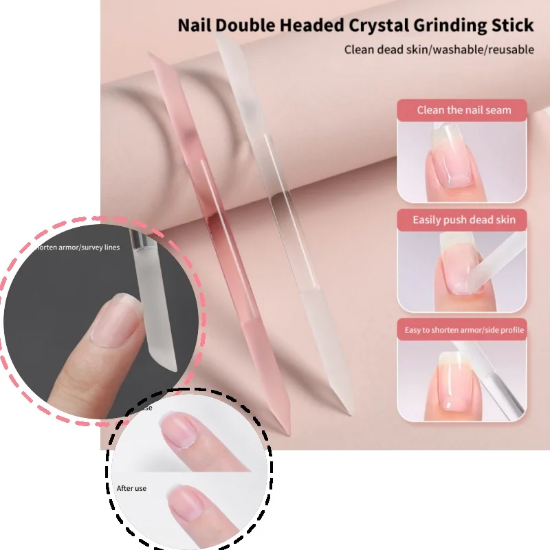 1Pcs Glass Cuticle Pusher Nail Manicure Stick Professional Precision Filing CuticleRemover PedicureForManicure Nails Accessories