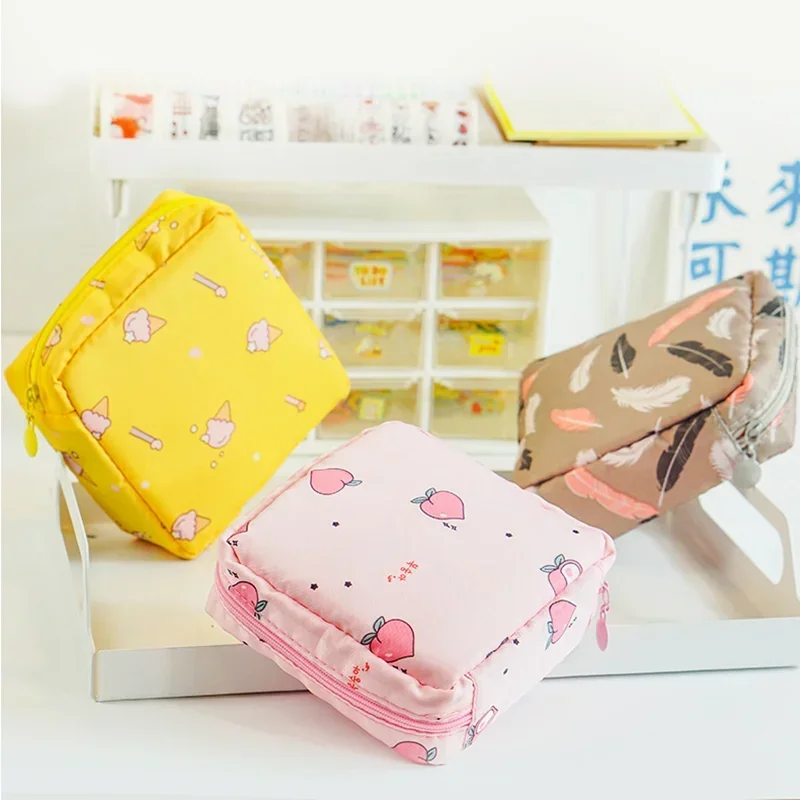 Women Portable Tampon Storage Bag Sanitary Pad Pouch Napkin Cosmetic Coin Bags Organizer Girls Holder Purse Sundries Organizer