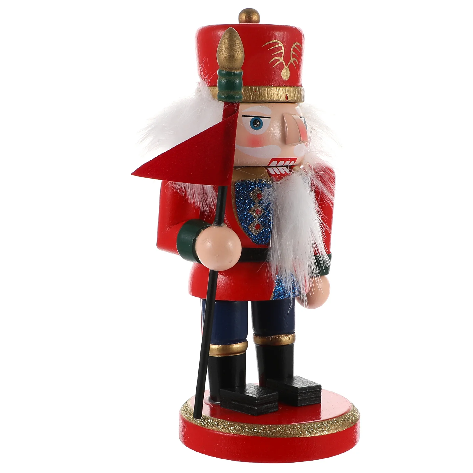 

Nutcracker Puppet Christmas Adornment Xmas Walnut Soldier Decor Wooden Smooth Edges Festive Atmosphere Xmas Adorn