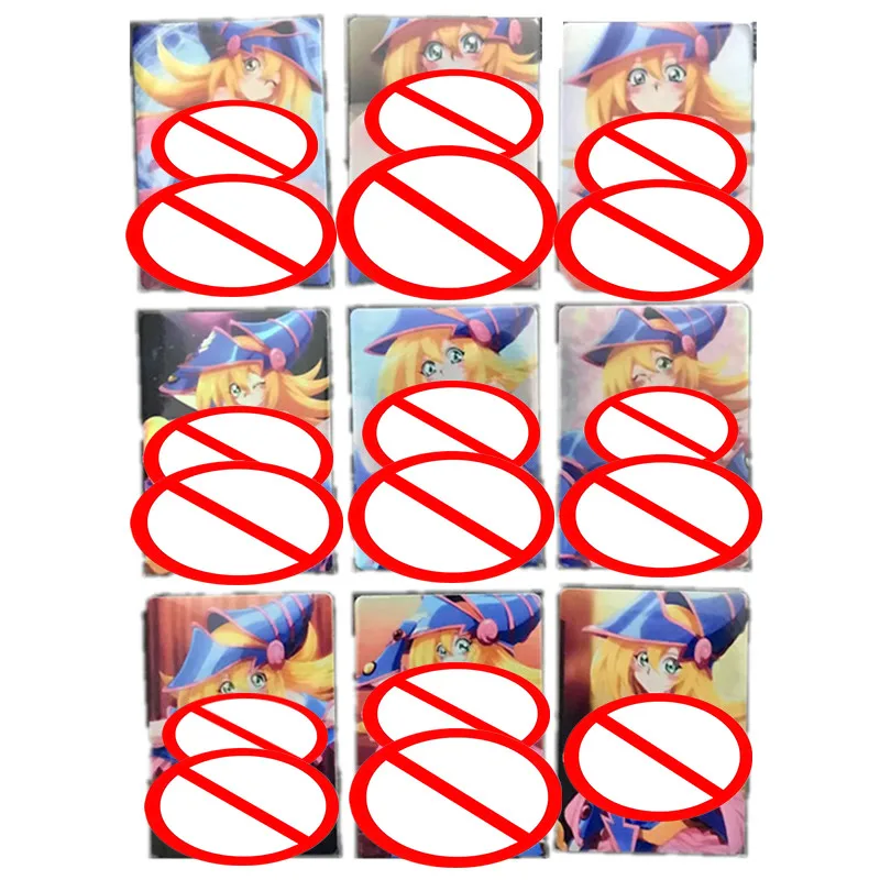 9pcs/set Sexy Card Anime Yu-Gi-Oh Dark Magician Girl Game ACG Goddess Nude Card Battle Game Toy Adult Gift Comic Collection Card