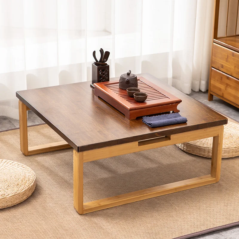 Japanese Solid Wood Zen Floor Desk Compact Tatami Stand Bedside Study Table Balcony Coffee Stand