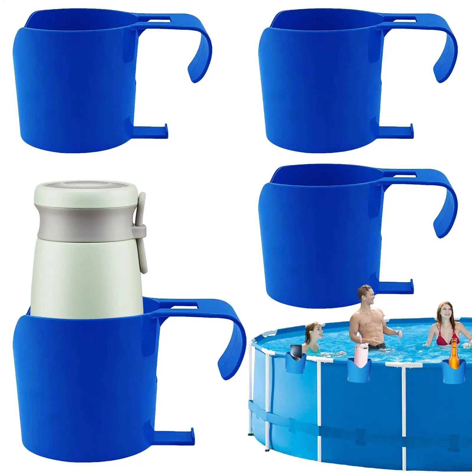 

4PCS Swimming Pool Cup Holder No Punch Beer & Drink Holder Outdoor Water Sports Mobile Phone Organiser Pool Parts