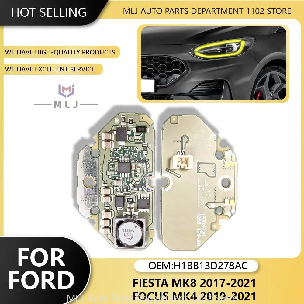 

For Ford Fiesta MK8 2017-2021 Focus MK4 2019-2021 Headlight H1BB13D278AC Lemon Yellow DRL Light Source Chip Angel Eye Board