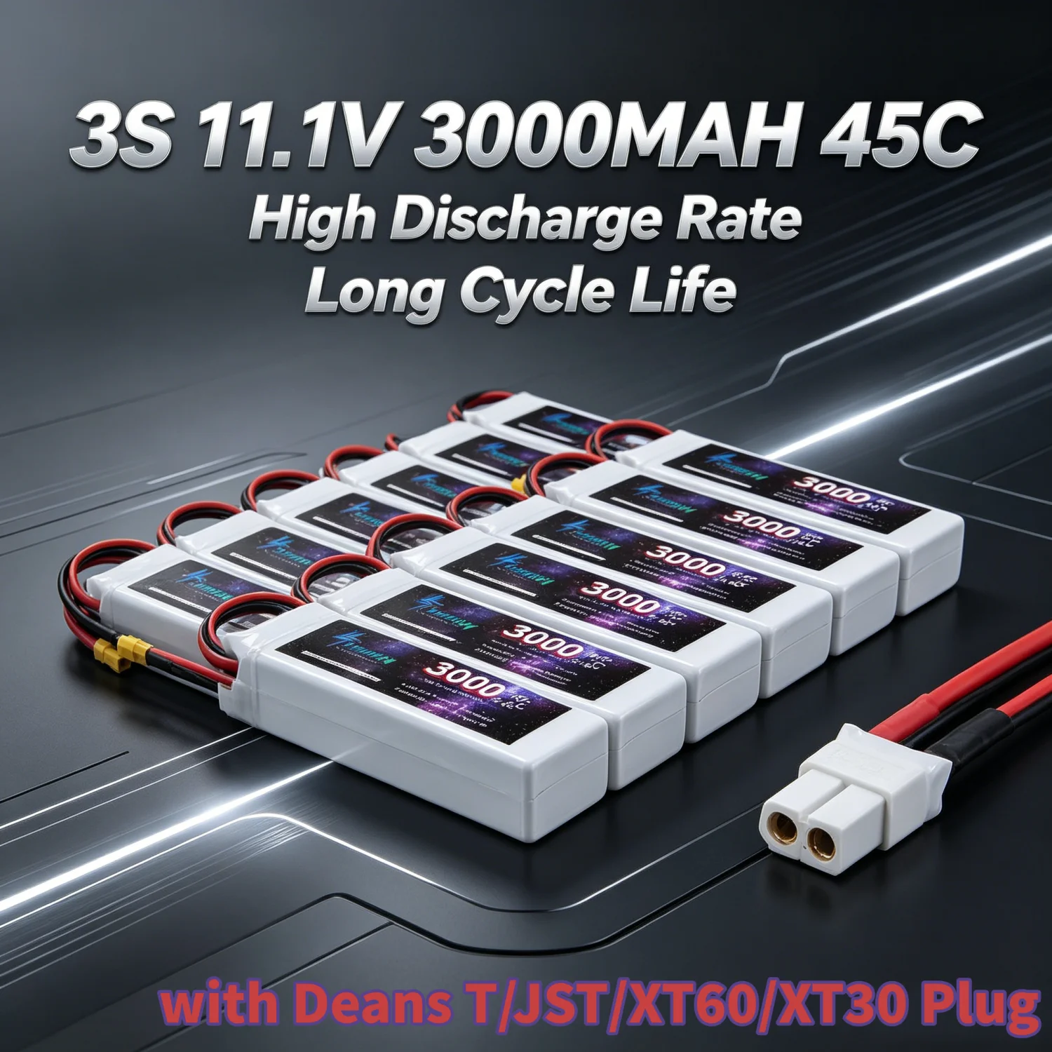 11,1V 3S LiPo Wiederaufladbare Batterie 1500 2200 2600 3000 3300mAh Mit Deans T-Anschluss für RC-Helikopter, Rennwagen, FPV-Boote, Drohnen-Zubehör