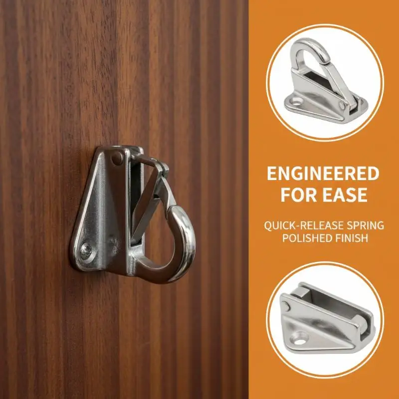 1PCS Marine 316 Stainless Steel Spring Snap Fending Hook  Boat Hardware Marine Boat Spring Locked  Hooks Ready Stock