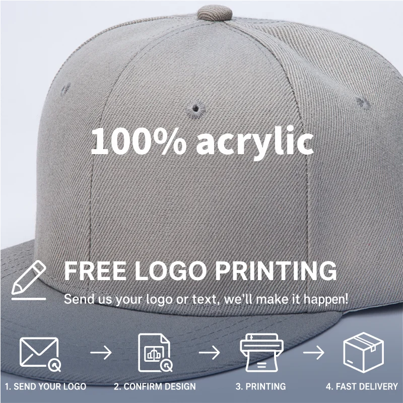 Customized Hip-hop Cap Free Print Logo Text Baseball Cap Unisex Hats Adult Outdoor Adjustable Casual Sunscreen Hat Flat Edge Hat