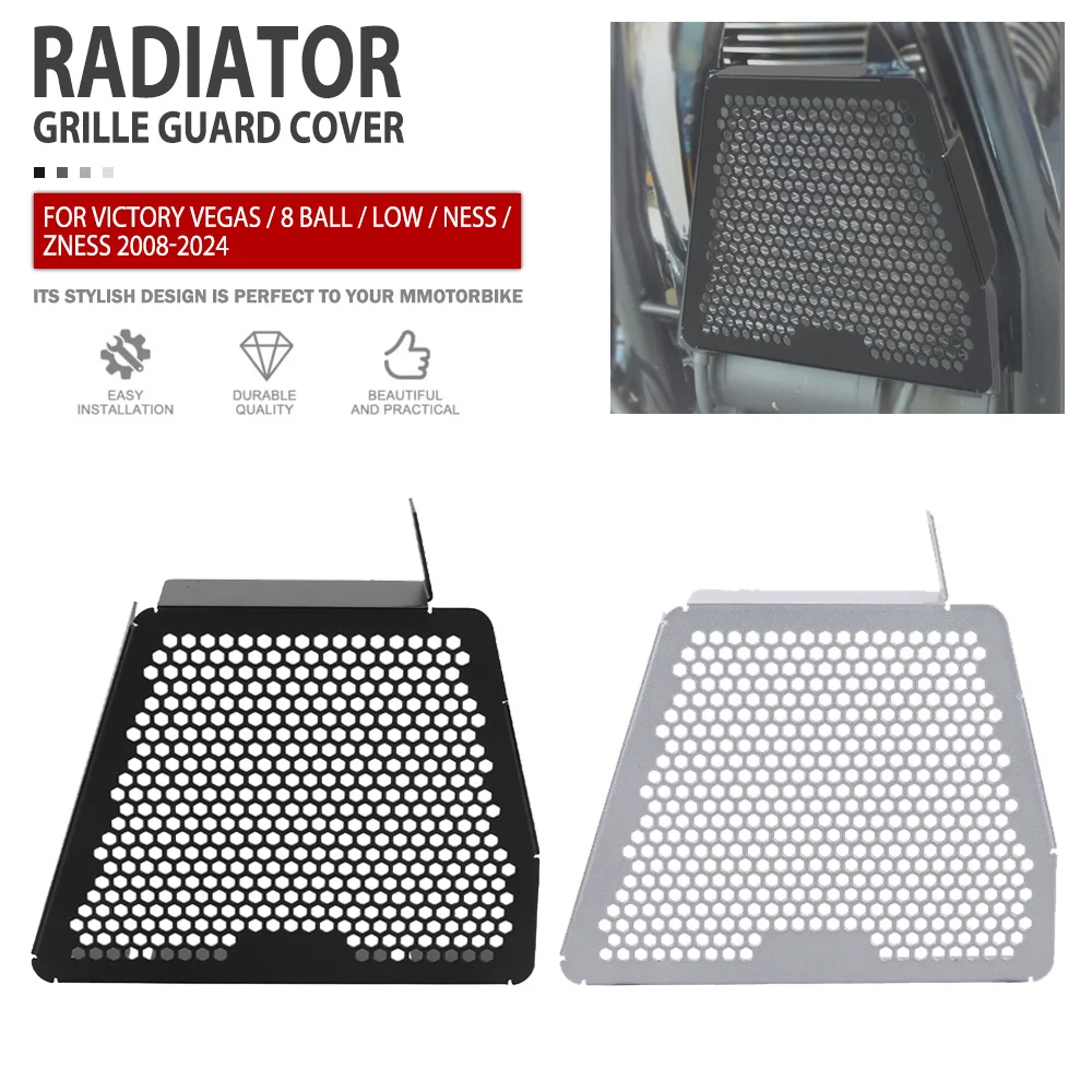 

Radiator Guard For Victory Vegas / 8 BALL / Low / Ness / Zness 2008-2024 2009 2010 Motorcycle Radiator Grille Cover Protector