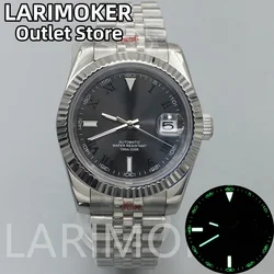 LARIMOKER Luxury 36mm 39mm Grey Dial Roman Numbers NH35A PT5000 2813 Automatic Men Watch Stainless Steel Strap Sapphire Glass