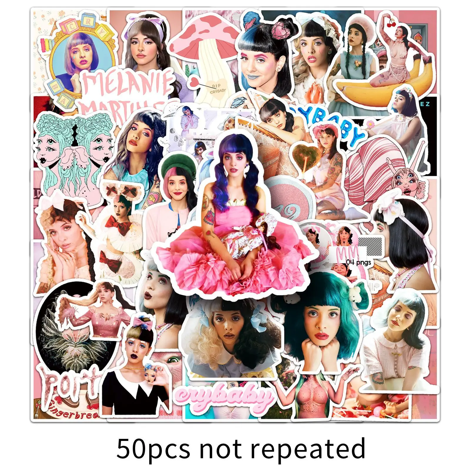 50PCS Singer Melanie Martinez Sticker Cartoon Waterproof Decal Kids Toy DIY Water Cup Stationery Box Scrapbook Laptop Graffiti