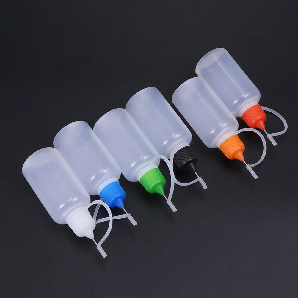 25 Pcs Needle Bottle Oiler Leak-proof Glue Applicator Storage Bottles Extrusion Type Multifunction Small Squeeze Pet Needle-tip