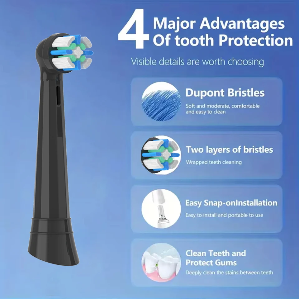 Replacement Toothbrush Heads Compatible with Oral B IO A-level Brush Heads for IO 3/4/5/6/7/8/9/10 Individually Packaged