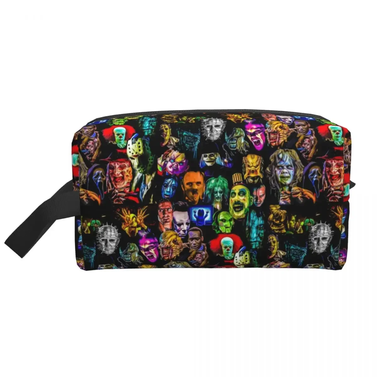 Horror Film Baddies Legends Travel Cosmetic Bag Chucky Alien Predator Killer Toiletry Makeup Organizer Lady Storage Dopp Kit