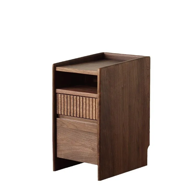 

Nordic solid wood bedside table household small bedroom North American black walnut
