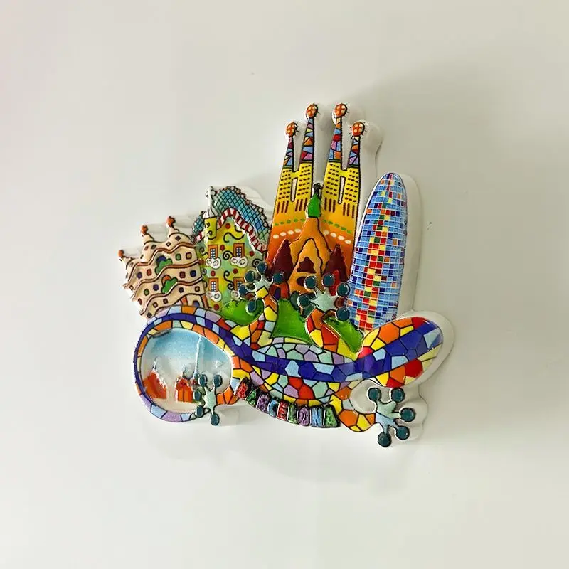 Barcelona, Spain Tourist Souvenir Refrigerator Magnet Creative Decoration Resin Magnetic Sticker