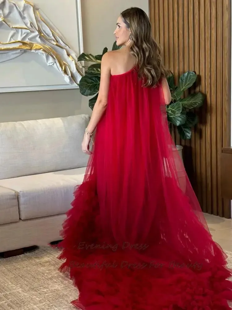 Customized Evening Dresses Women One Shoulder Beading Long Dresses  A-line Formal Occasion Dresses Women Formal Cocktail Gown