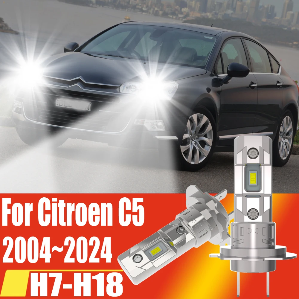 

2 шт. H7 светодиодные фары Canbus высокой мощности автомобильные лампы 6000k белые автоматические противотуманные фары Moto Turbo диодная лампа 12 В для Citroen C5 2004 ~ 2024