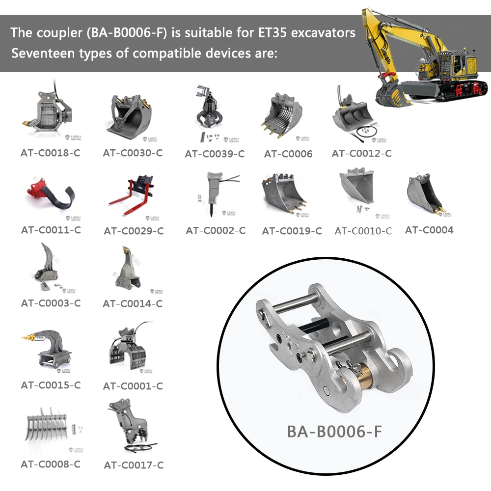 1/14 LESU RC Excavator Accessories BA-B0006-F For LESU Excavator Aoue ET35 RC Metal Model Accessories