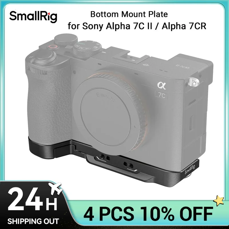 SmallRig Bottom Mount Plate for Sony Alpha 7C II /Alpha 7CR Camera Baseplate Can Install on Tripod for DJI RS 3 Pro Gimbals 4438