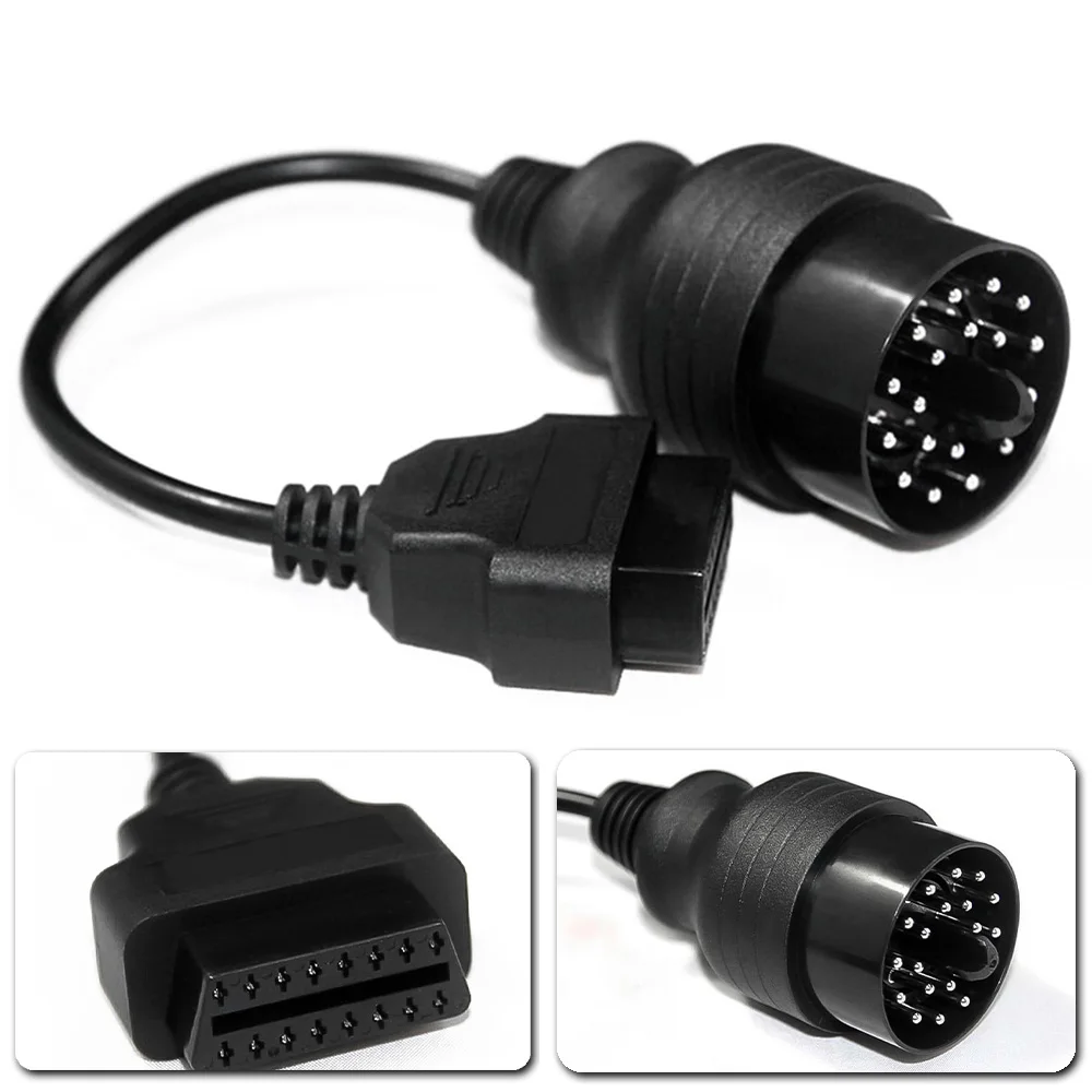 BMW 20핀 OBD에서 16핀 OBD2 진단 케이블로 변환, BMW E31/E32/E34/E36/E38/E39/E46/E53/X5 OBDII 진단 인터페이스 커넥터용