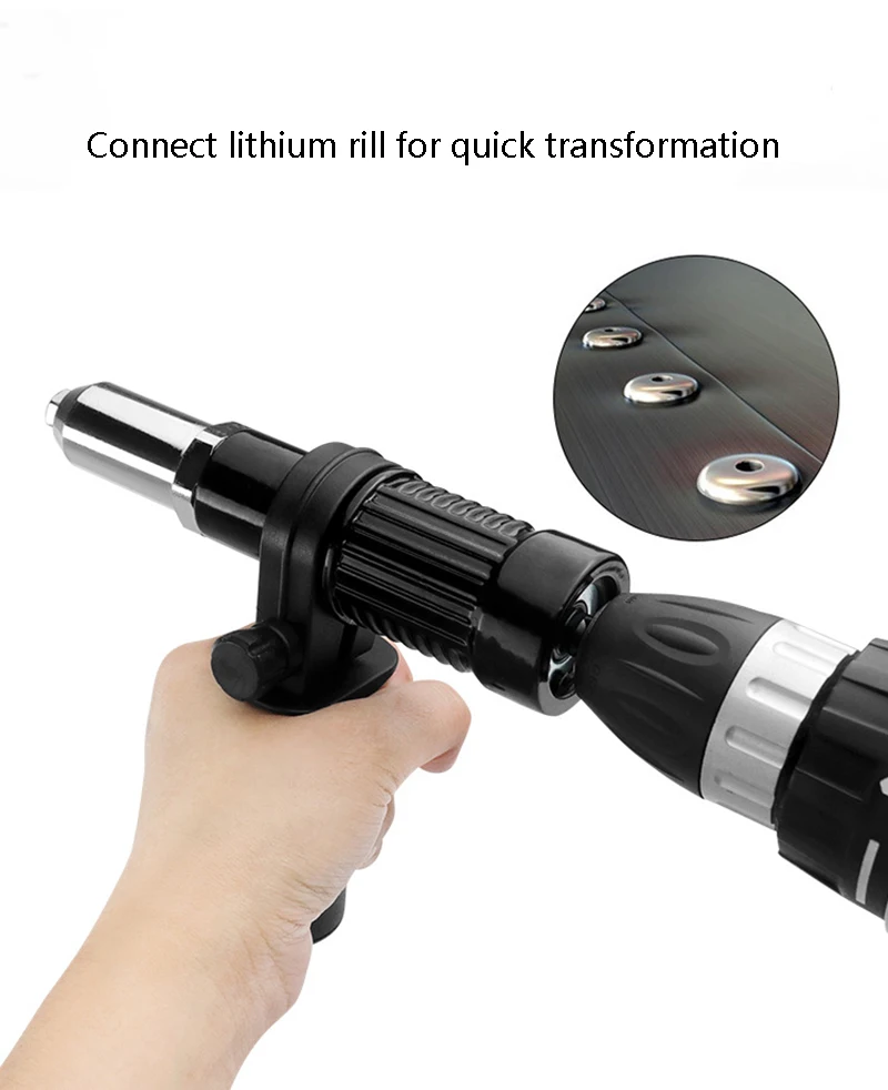 Hex Shaft Electric Drill Rivet Gun Adapter, Riveting Tool Conversion Connector, For 2.4mm 3.2mm 4.0mm 4.8mm Blind Rivets