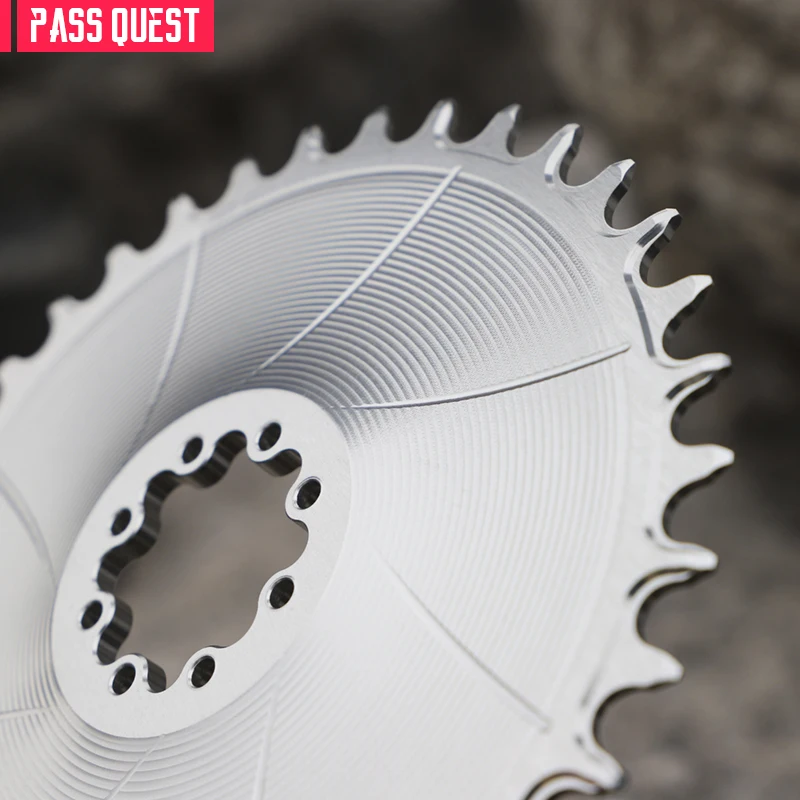 PASS QUEST 3mm Offset 8-Bolt AERO Chainring 28T-42T Closed Chainwheel for SRAM FORCE 8-Bolt DUB AXS 12 Speed Sprocket