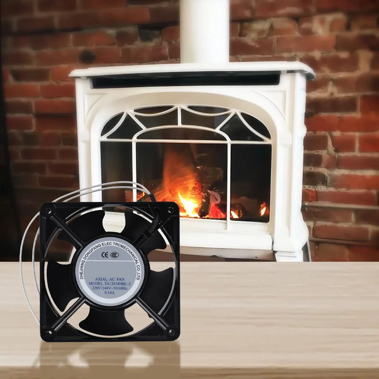 1pcs Thermal Axial Fan For Fireplace Cassette Insert Axial Blower 120x120x38mm High Temp Silent Operation