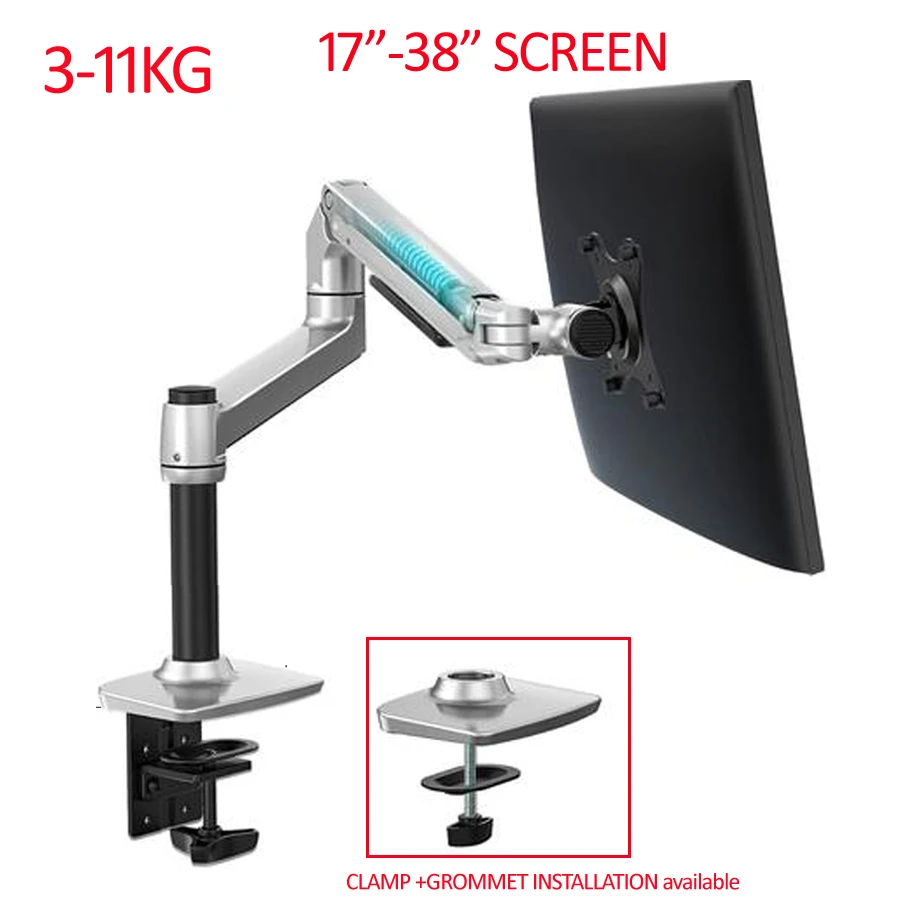 

DL-8012II 17"-38" LCD monitor wall mount bracket TV stand aluminum 360 rotate full motion pivot double stretchable arm 3-11kg